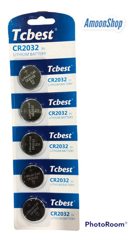 Paquete 5 Pilas Tcbest Cr2032  3v  Litio Battery Cpu Relojes