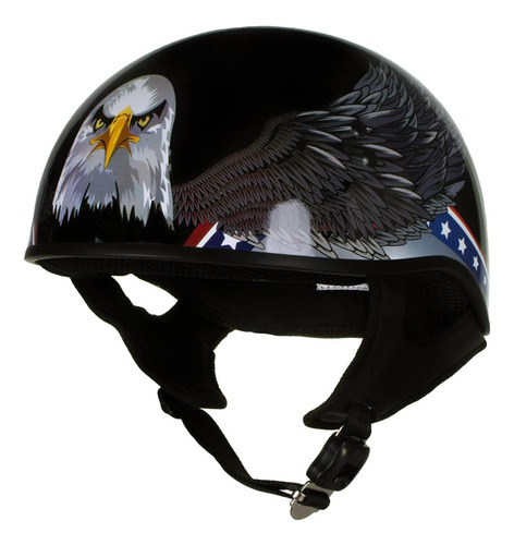 Casco Para Moto Hot Leathers T68 'eagle' Talla Xl Color Negr