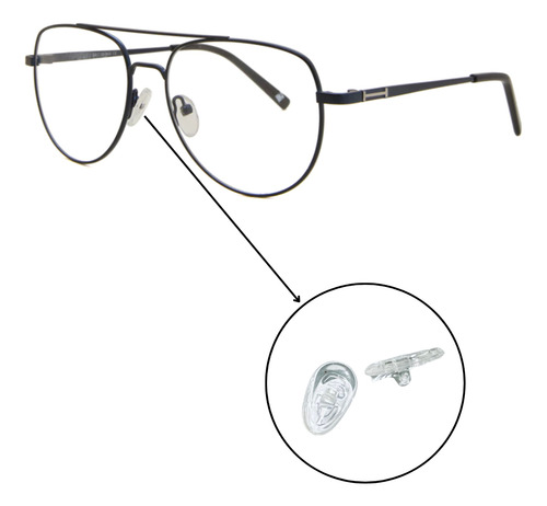 Almohadilla Silicona Anteojos Plaquetas X 100 Optica Armazon Transparente