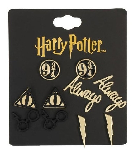 Imagen 2 de 2 de Harry Potter Aretes De Colección Wizarding World Originales