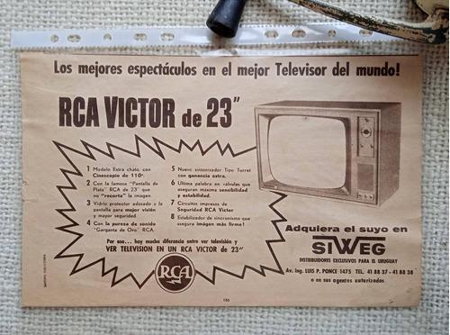 Antiguas Publicidades Televisor Rca Victor Y Philips / 1961