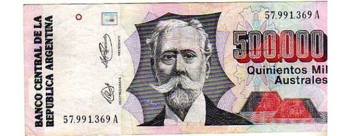 Billete * Argentina * 500000 Australes B/ 2902 Año 1991