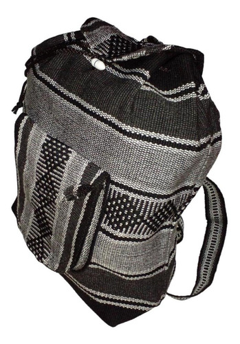 Mochilas Artesanal Tejida, Mxtza-001, 1 Pza, 10kg, Negro/bla Color Negro/ Blanco
