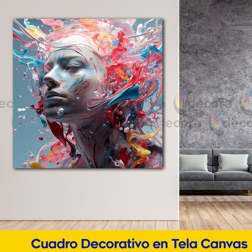 Cuadro Rostro Abstracto Psicologia Emocional Canvas 60x60 A2