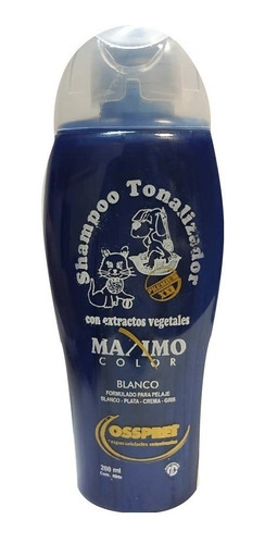 Shampoo Tonalizador Maxicolor Pelo Blanco Perro Gato Osspret