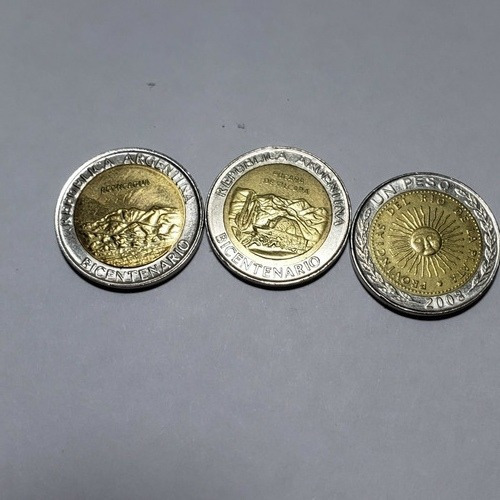 Lote Serie 8 Monedas 1 Un Peso Bicentenario Arbol Y + (Usado)