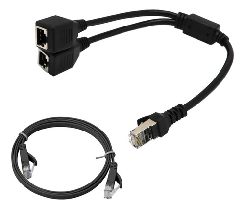 Adaptador Divisor Rj45 Y 1 A 2 Vías Puertos Hembra Dobles