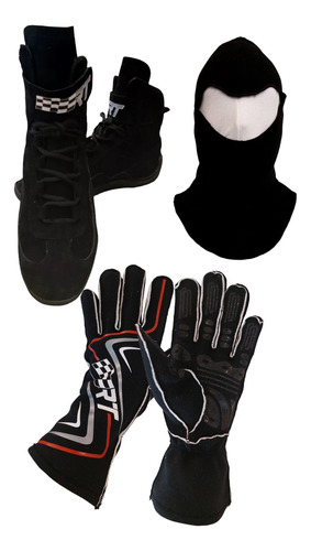 Combo Botas + Guantes + Capucha Automovilismo Deportivo/kart