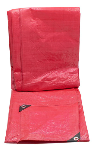 Lona De Polietileno Uso Rudo Termosellada Roja 110 Gr 3x4 M