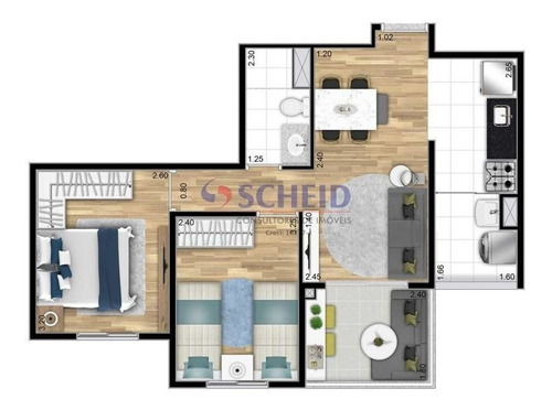 Imagem 2 de 15 de Lançamento!!! Apartamento A Venda No Tatuapé 66m 1 Suíte Promoção - Mr74380
