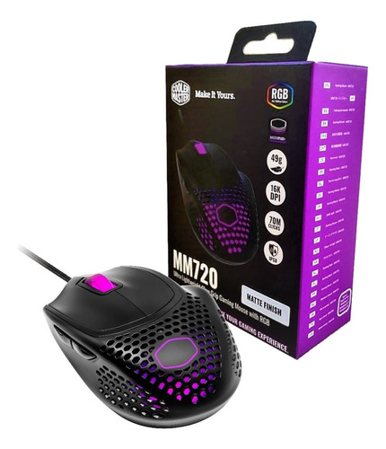 Mouse Coolermaster Mm720 Rgb Color Black Matte