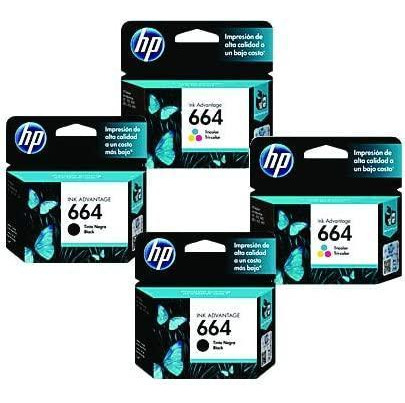 Combo De Cartuchos Hp 664 De Tinta (2xnegro + 2xtri-color),