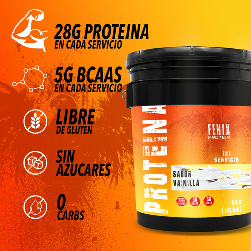 Fenix Protein Proteína Isolatada 5kg 131 Servicios Vainilla