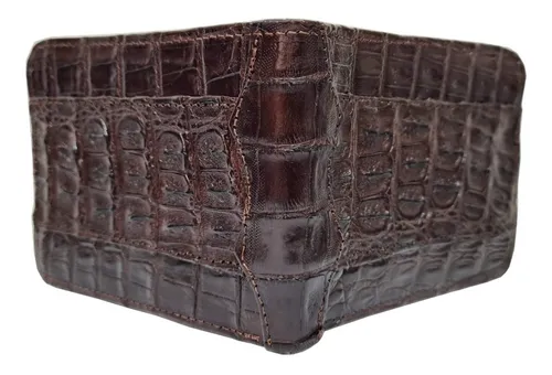 Cartera Piel Ex tica Cocodrilo Original Color Chocolate Cuotas
