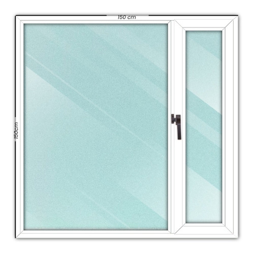 Ventana Dvh Pvc Blanco De 150 X 150 Batiente Mas Vidrio Fijo