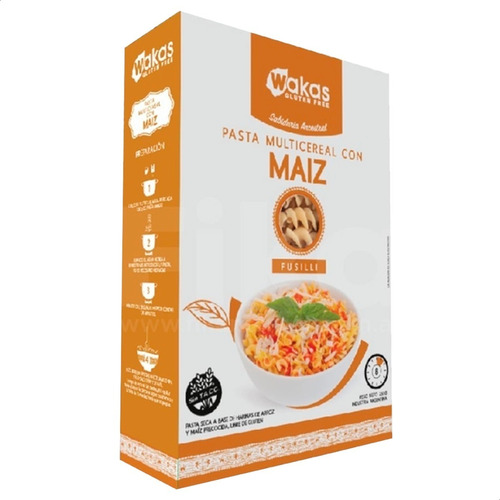 Pasta Fusilli Multicereal Con Maiz Wakas Fideos Proteicos