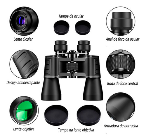 Binóculo Profissional 20x50 Alta Qualidade E Longo Alcance