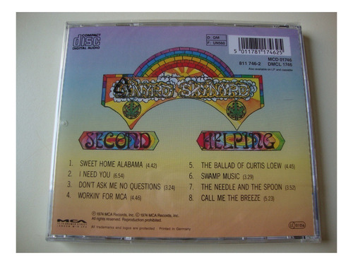 CD de Lynyrd Skynyrd, Second Helping, importado, reedición de la versión del álbum sellada