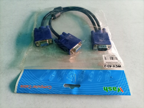 Imagen 6 de 6 de Cable Vga Wash P/conectar 2 Monitores (a Macho A 2 Hembra)