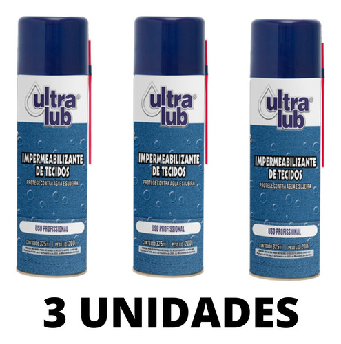 Kit 3x Impermeabilizante Tecido Sofá Roupa Ultralub 325ml