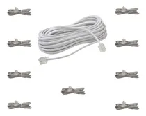 Comprar Kit 10 Cabos Liso Fio Chato Telefone E Fax Branco 3 Metros