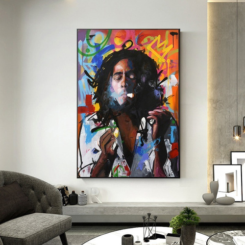 Imagen 2 de 10 de Cuadros-bob Marley ,decorativo,95x60cm-16k Resolución