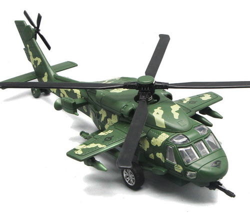 Negro Hawk Helicóptero Aleación Modelo Aviación Juguetes Cal