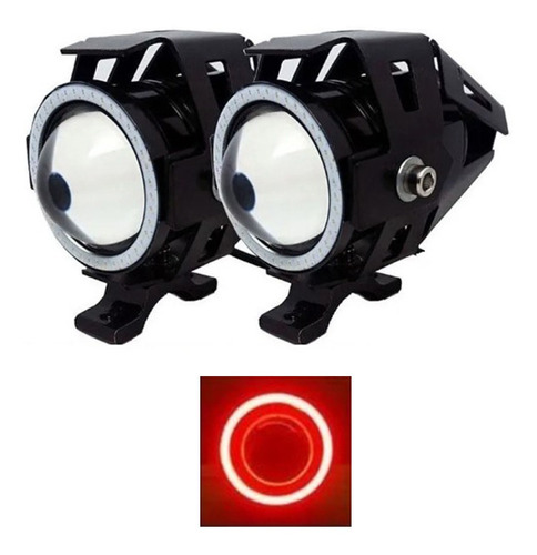 Par Faros Ojo Angel Led Foco Moto Accesorios Motocicleta