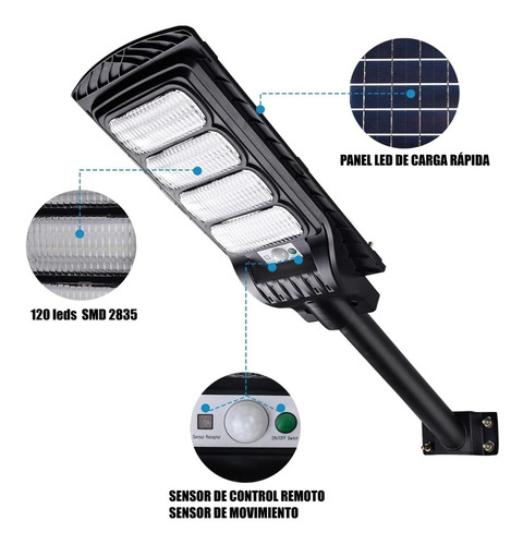 Imagen 2 de 4 de Lámpara Solar De Alumbrado Público 200w. Éxito Corp.