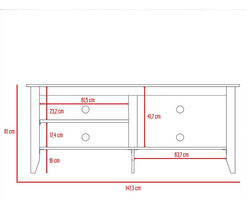 Rack Para Tv Essential Duna Para Pantallas De Hasta 55''