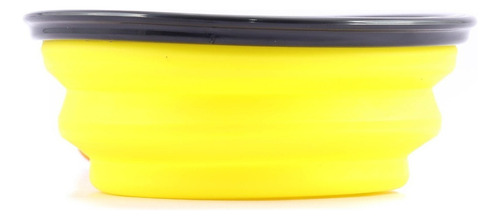 Plato Comedero Bebedero Plegable Portatil Perro O Gato 350ml Color Amarillo