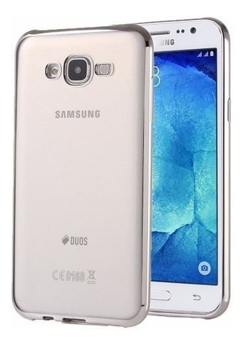 Imagen 2 de 2 de Protector Funda Tpu Borde Platinado Color Samsung J7 J7 Neo