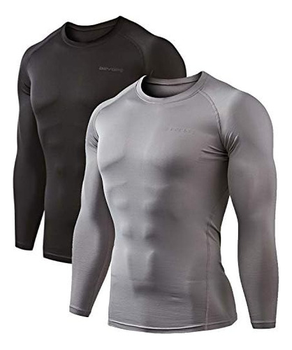 2 Pack Men's Thermal Long Sleeve Compression Shirts