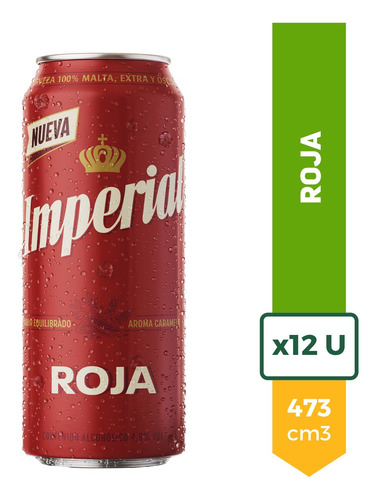 Imagen 1 de 9 de Cerveza Imperial Roja Lata 473ml - Pack X12 Oferta