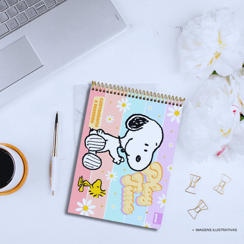 Caderno De Arte Cartografia E Desenho Sem Pauta Snoopy 80fls Cor Snoopy Play Time