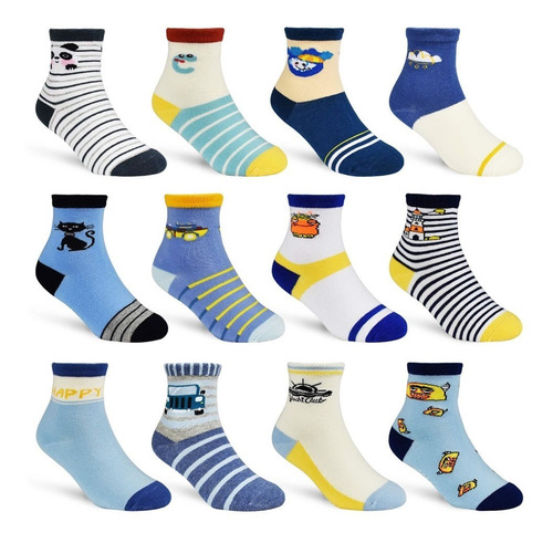 Imagem 2 de 5 de Kit 24 Par Meias Infantil Atacado Masculino