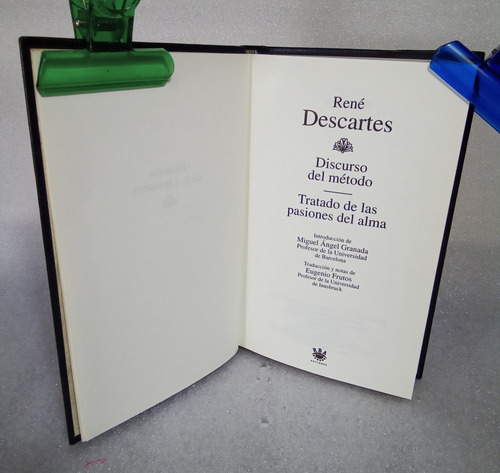 Descartes: Discurso Del Método Y Trat.pasiones (Usado)