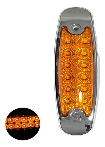 Plafon De 12 Leds Tipo Perter Ambar Fijo/estrobo 12/24v 20pz