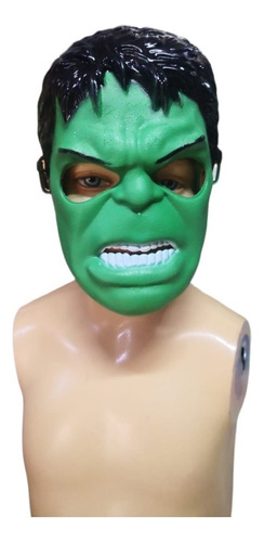 Mascara Plástico Dura Hulk Para Niño Color Verde