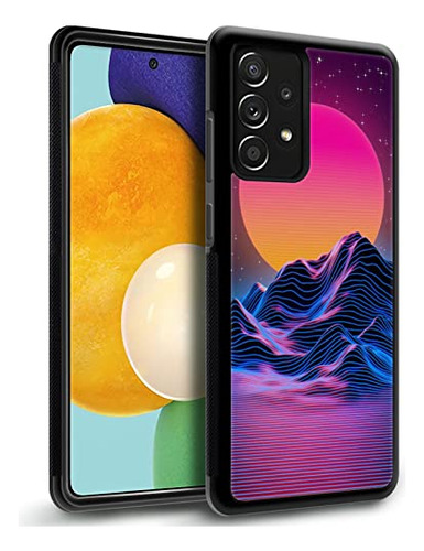 Funda Para Galaxy A53 5g Synthwave Morado Landscape Duro Acr