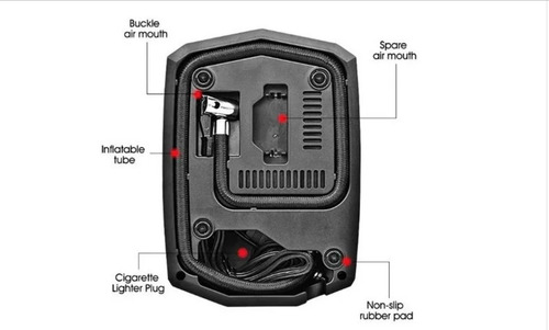 Imagen 2 de 5 de Mini Compresor De Aire 12v Autos Portátil Multifuncional