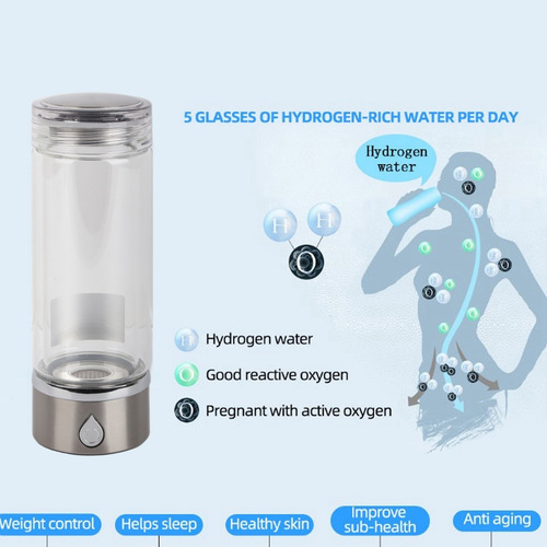 Botella De Agua Generador Hidrógeno Con Tecnología Spe 380ml