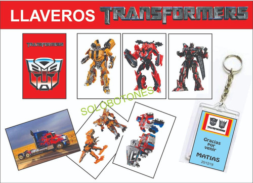  Transformers Fortnite 20 Llaveros Souvenir  C/dedicatoria