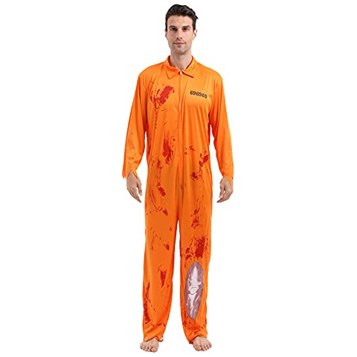 Disfraz De Preso Naranja Para Halloween Hombre Mujer