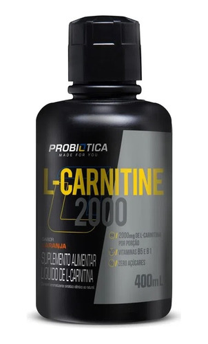 L-carnitina 2000 (400 Ml) - Sabor: Laranja Laranja