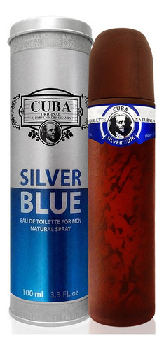 Spray de perfume Cuba Paris Cuba Silver Blue Edt, 100 ml, para hombre