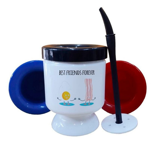 Mate Plastico Best Friends Tocino Y Huevos