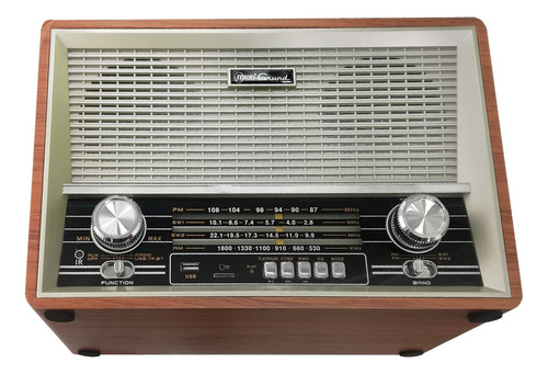 Parlante Mlab 8733 Retro Grund Bluetooth Usb Fm Color Café