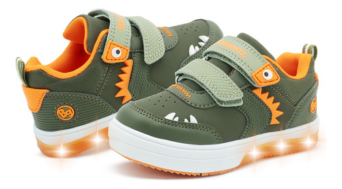 Tenis Bubble Gummers Trebor Para Niño Doble Velcro Con Luces