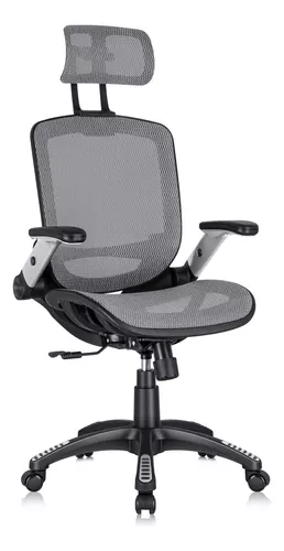 GABRYLLY Silla de oficina ergonómica de malla, silla de escritorio con  respaldo alto, reposacabezas ajustable con brazos abatibles, función de